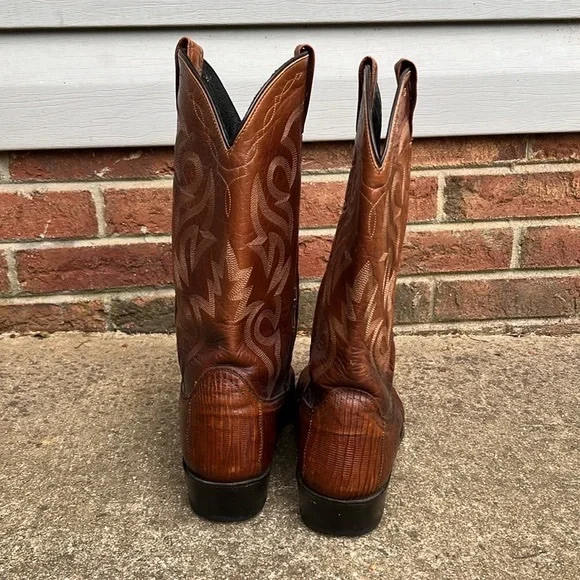 Dan Post | Tobacco Brown Leather Mens Cowboy Western Boots Size 12 - Picture 4 of 6